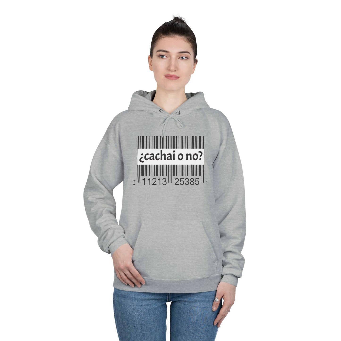 Unisex Hoodie with Barcode Design - Eco-Friendly
