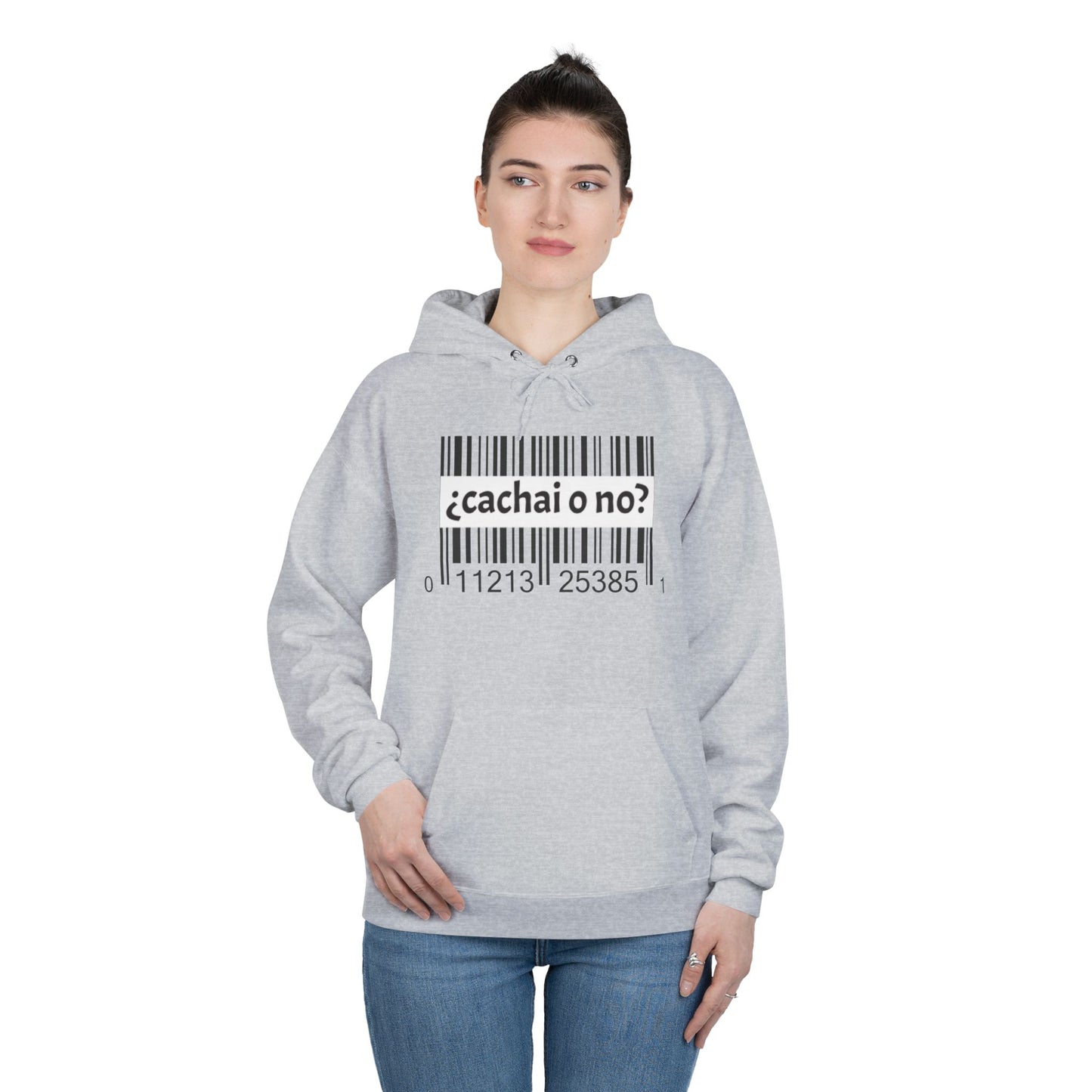 Unisex Hoodie with Barcode Design - Eco-Friendly