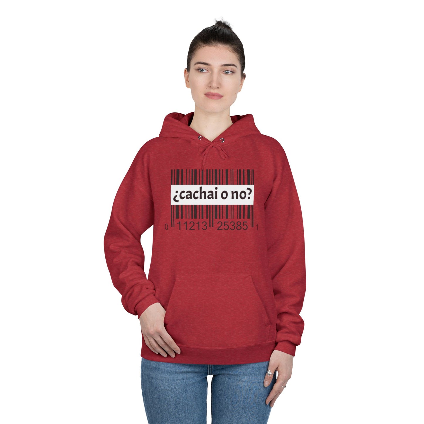 Unisex Hoodie with Barcode Design - Eco-Friendly