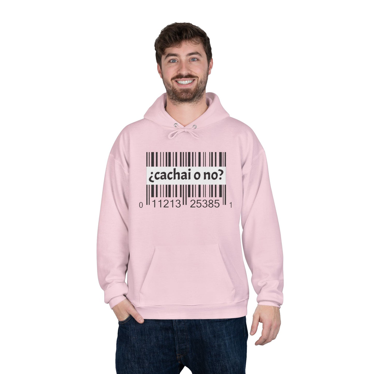 Unisex Hoodie with Barcode Design - Eco-Friendly