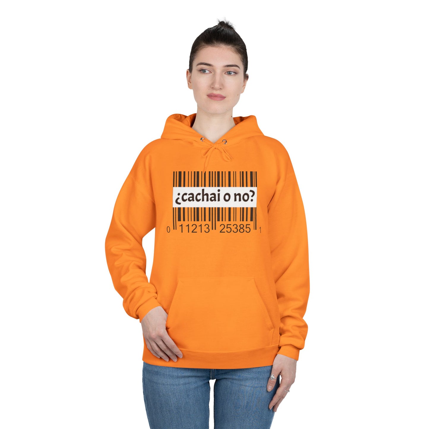 Unisex Hoodie with Barcode Design - Eco-Friendly