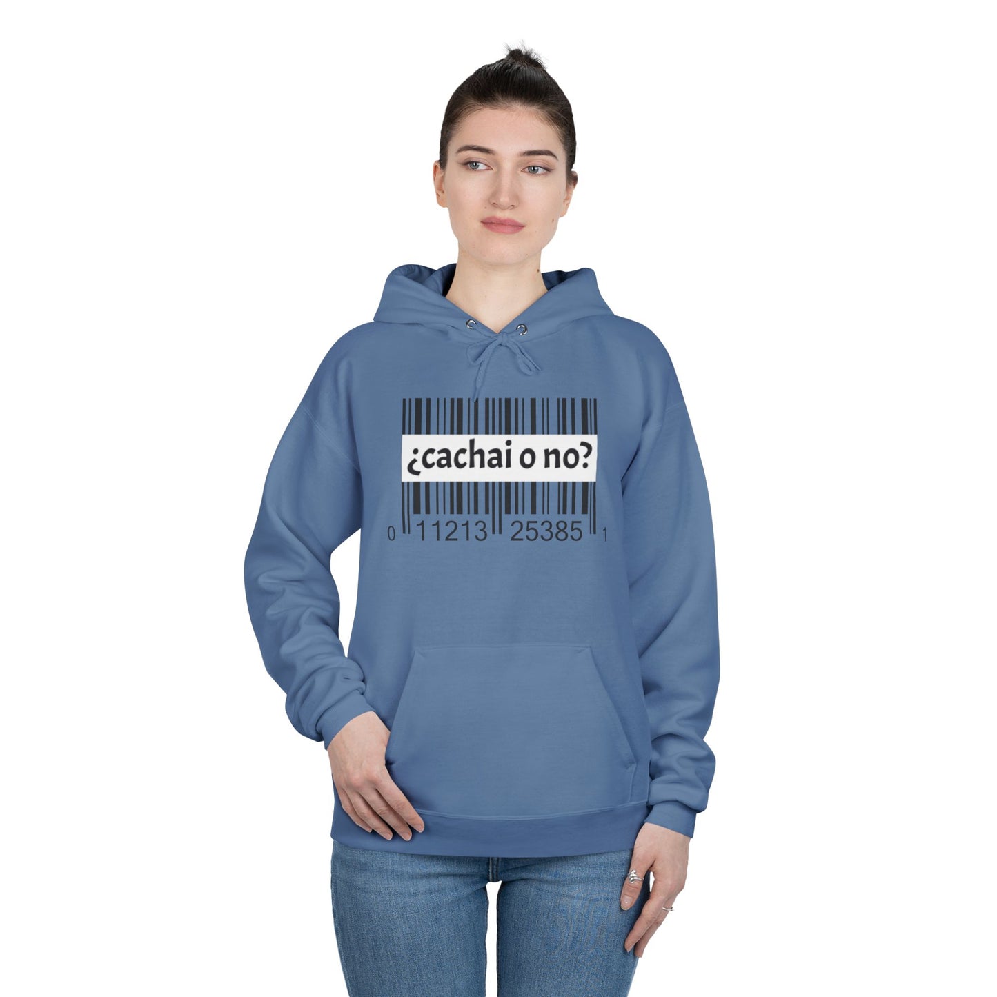 Unisex Hoodie with Barcode Design - Eco-Friendly