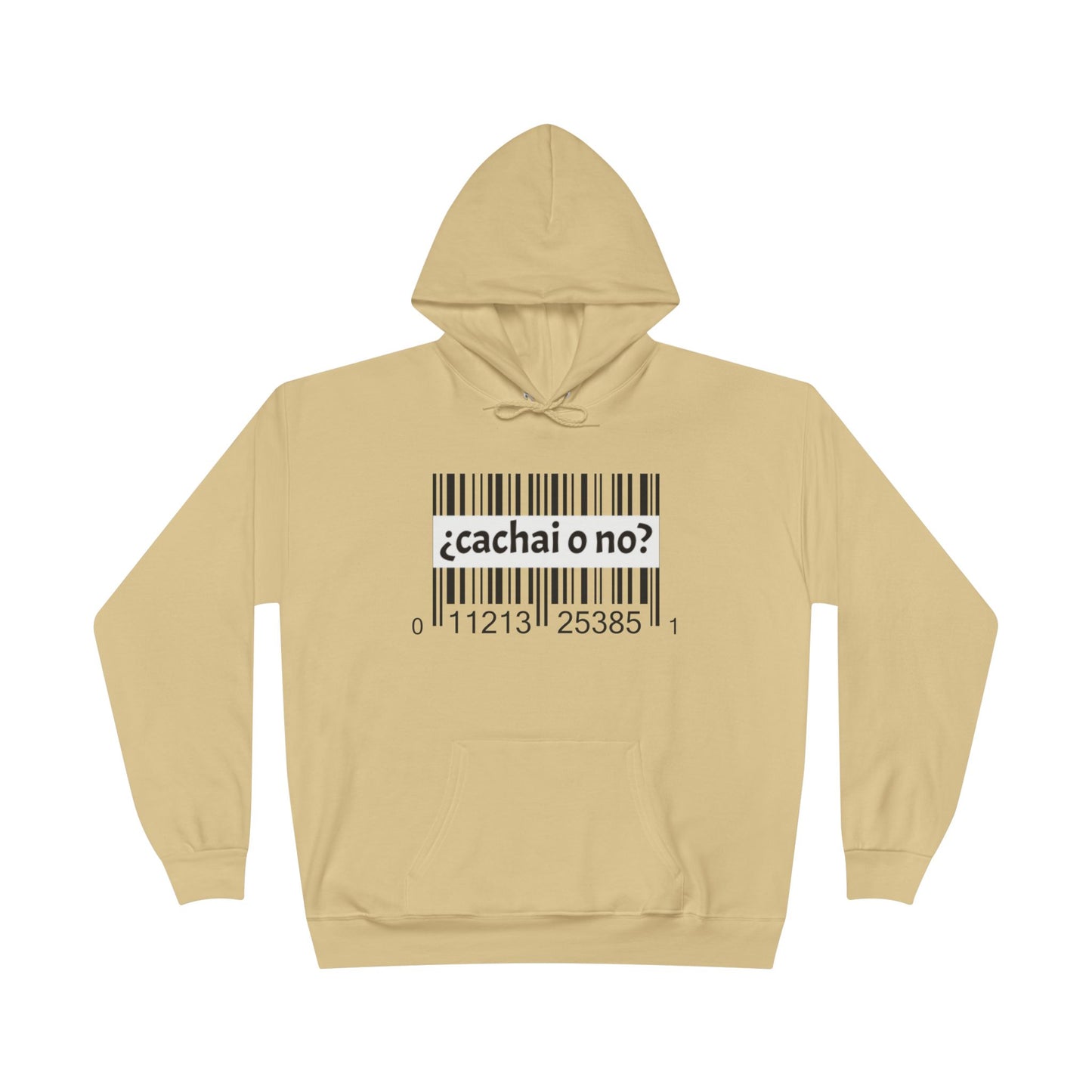 Unisex Hoodie with Barcode Design - Eco-Friendly