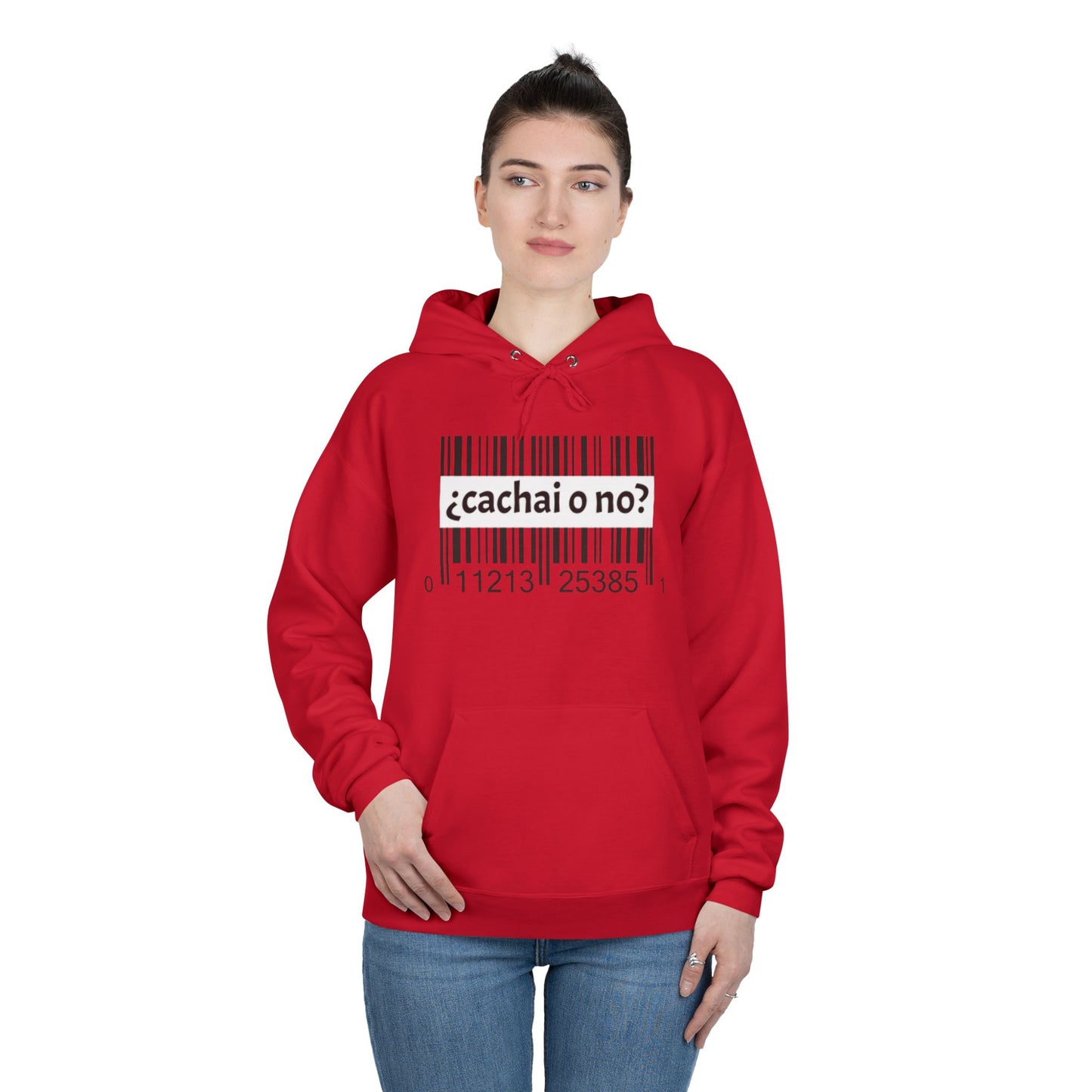 Unisex Hoodie with Barcode Design - Eco-Friendly
