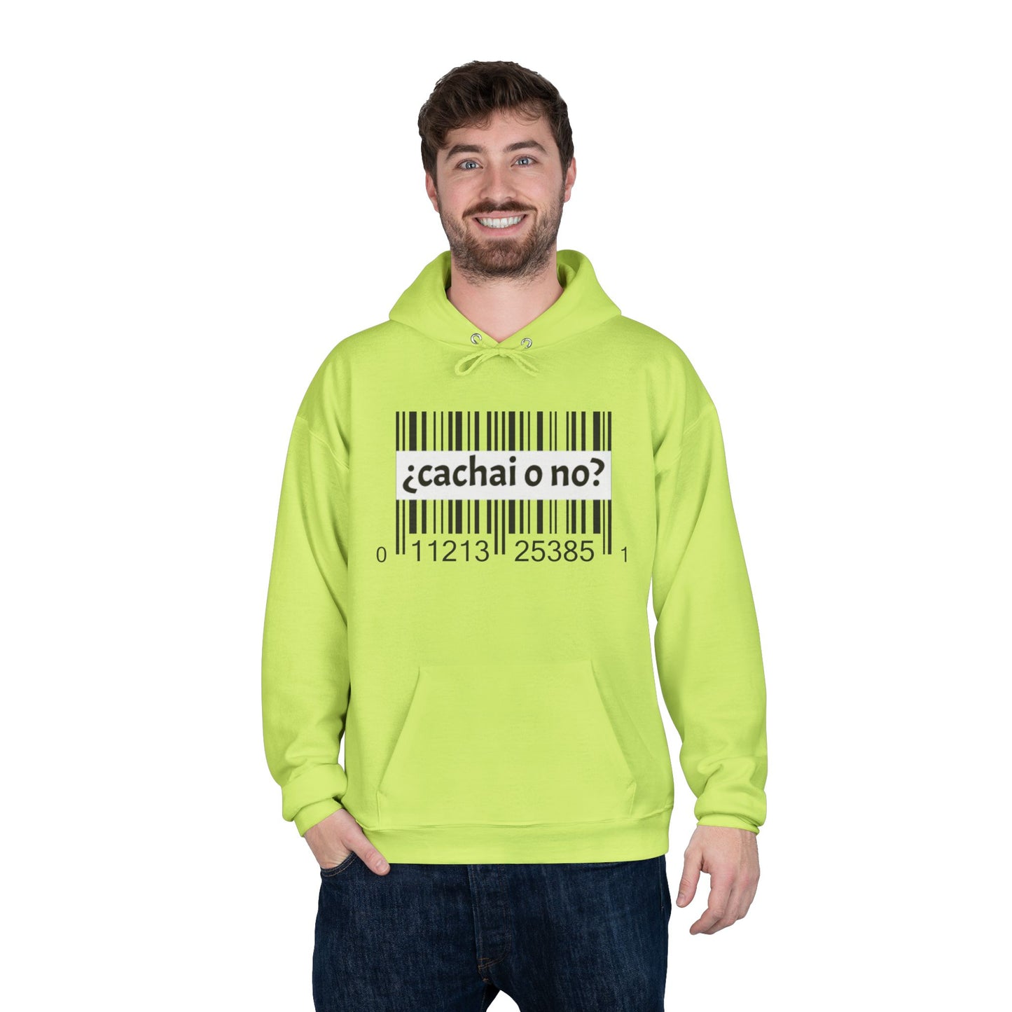 Unisex Hoodie with Barcode Design - Eco-Friendly