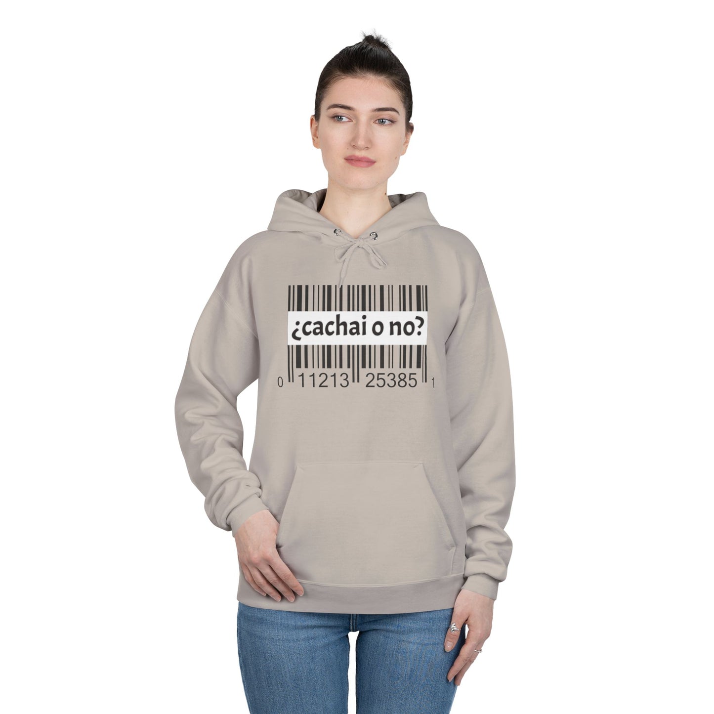 Unisex Hoodie with Barcode Design - Eco-Friendly