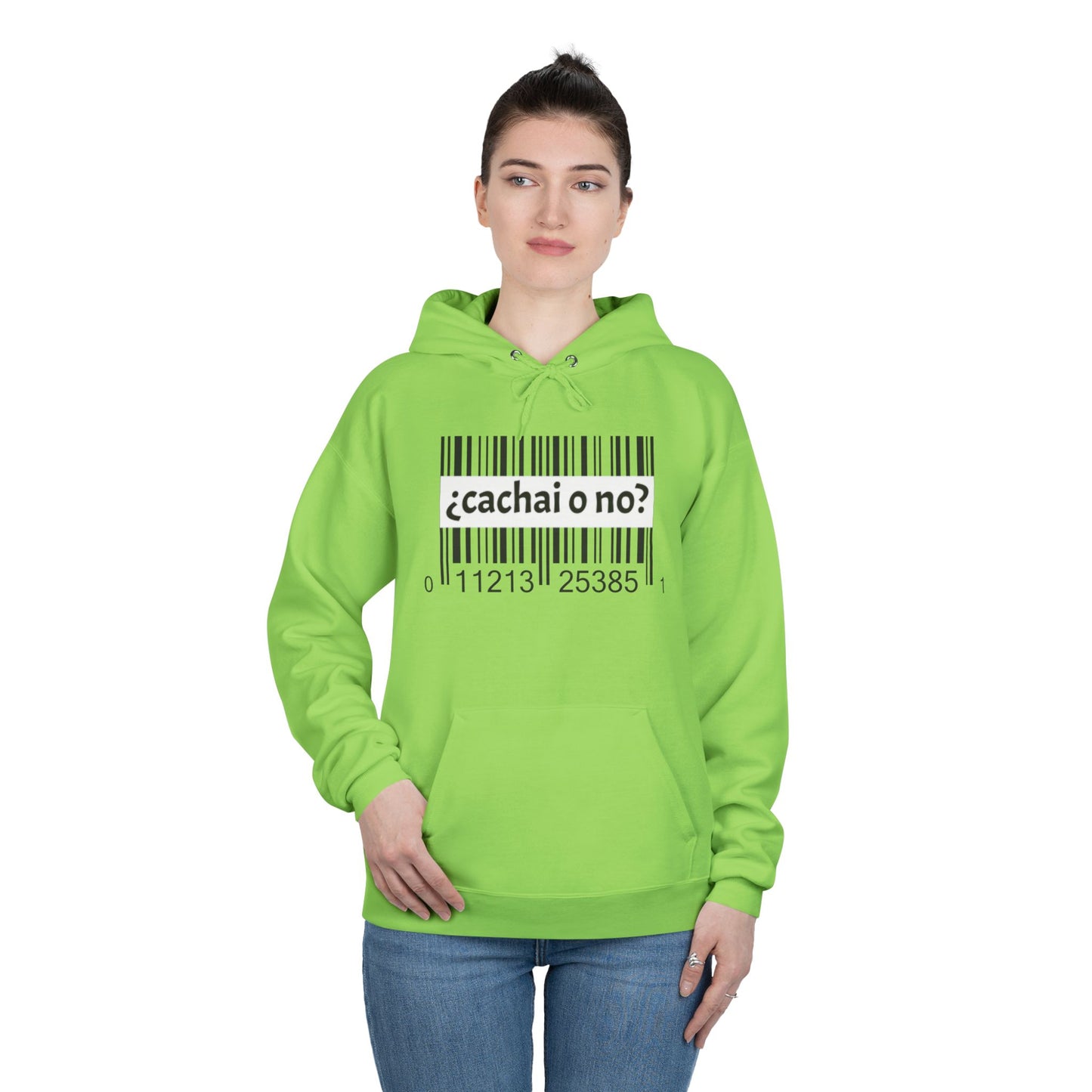 Unisex Hoodie with Barcode Design - Eco-Friendly