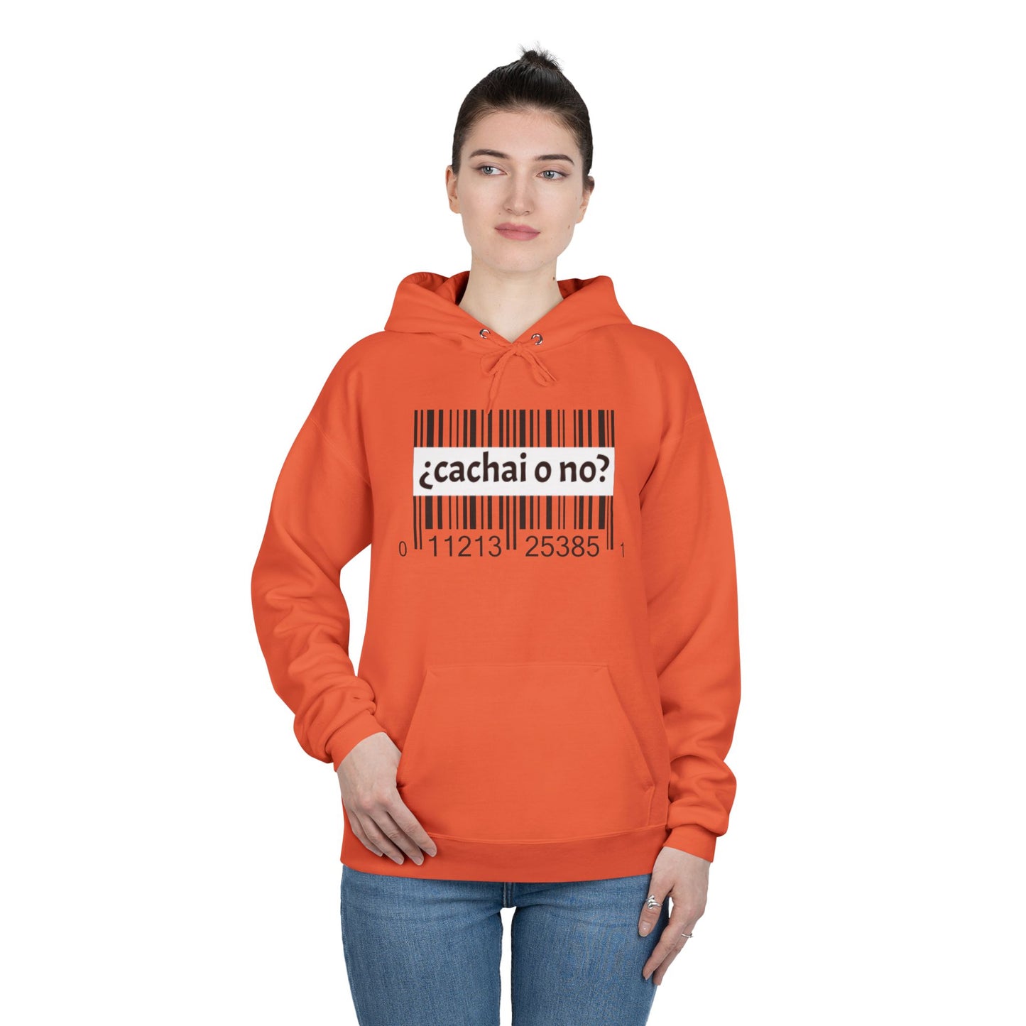 Unisex Hoodie with Barcode Design - Eco-Friendly