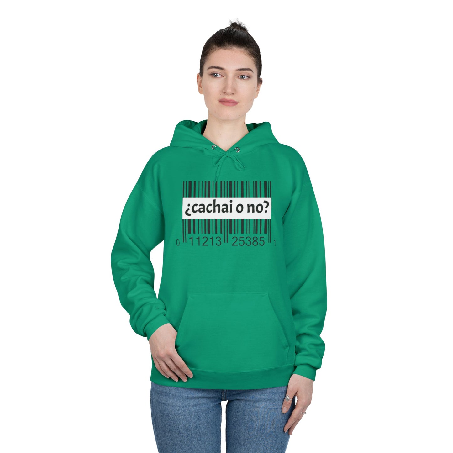 Unisex Hoodie with Barcode Design - Eco-Friendly