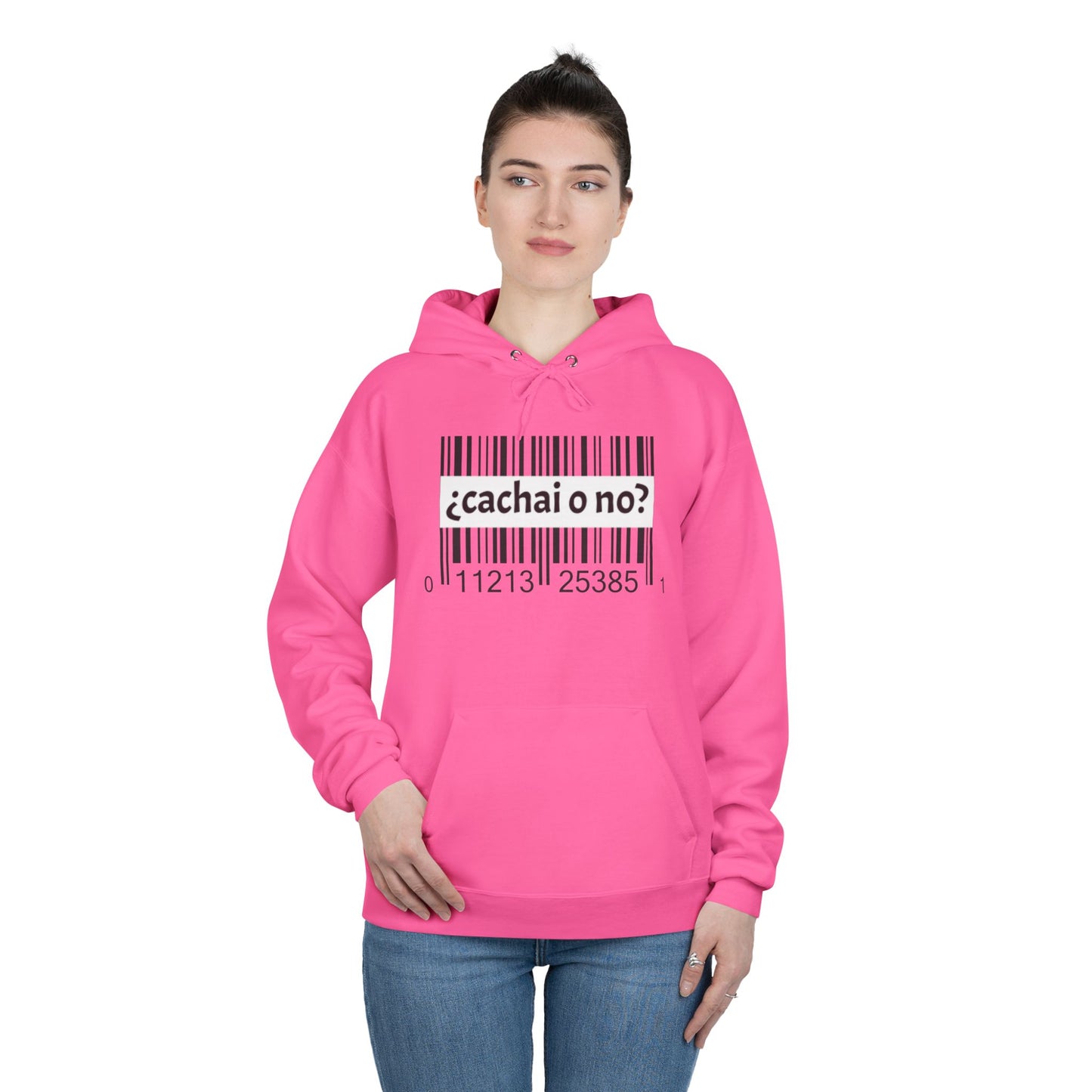 Unisex Hoodie with Barcode Design - Eco-Friendly
