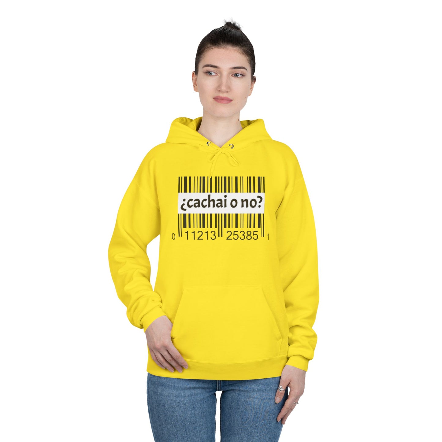 Unisex Hoodie with Barcode Design - Eco-Friendly