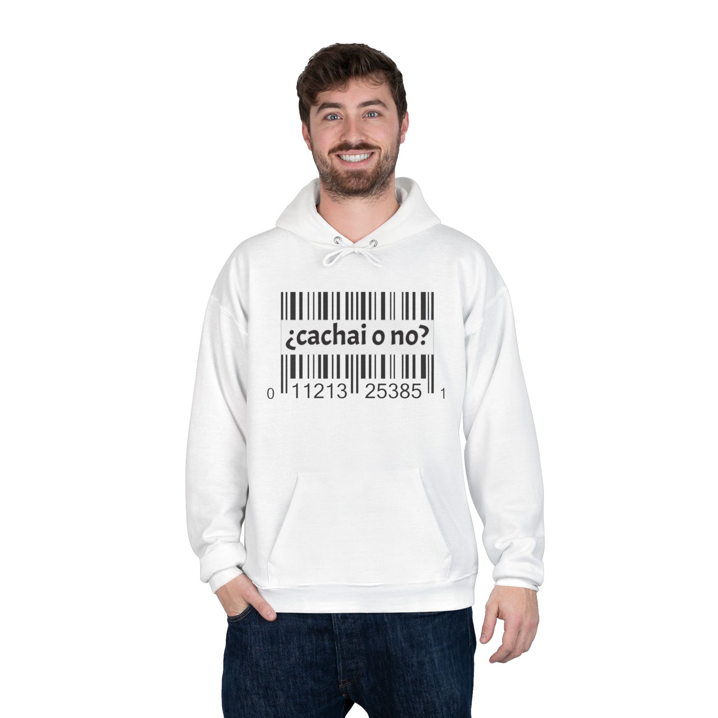 Unisex Hoodie with Barcode Design - Eco-Friendly