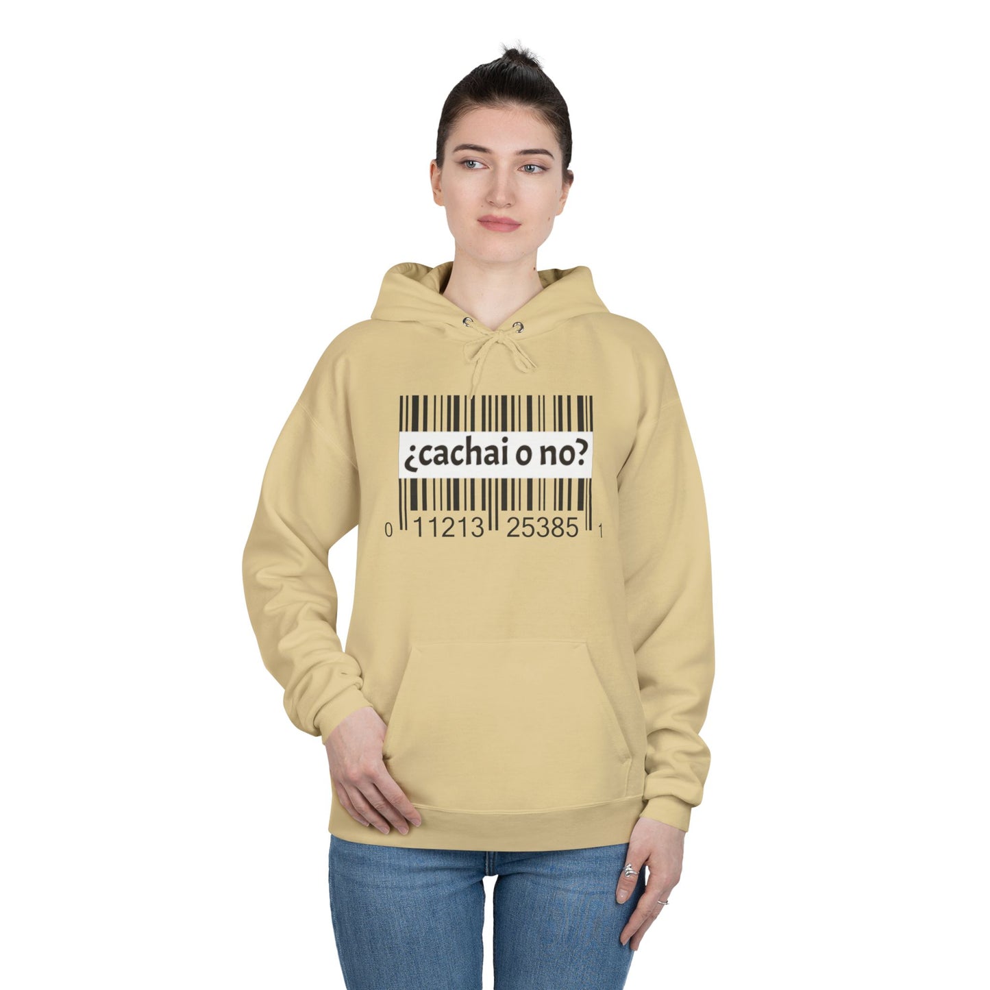 Unisex Hoodie with Barcode Design - Eco-Friendly