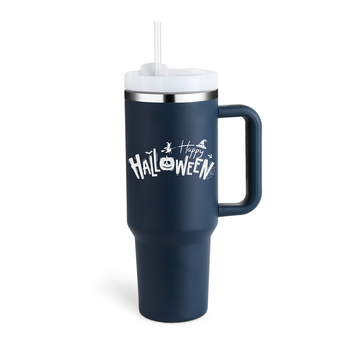 40 Oz Insulated Tumbler With Handle, Straw & Lid