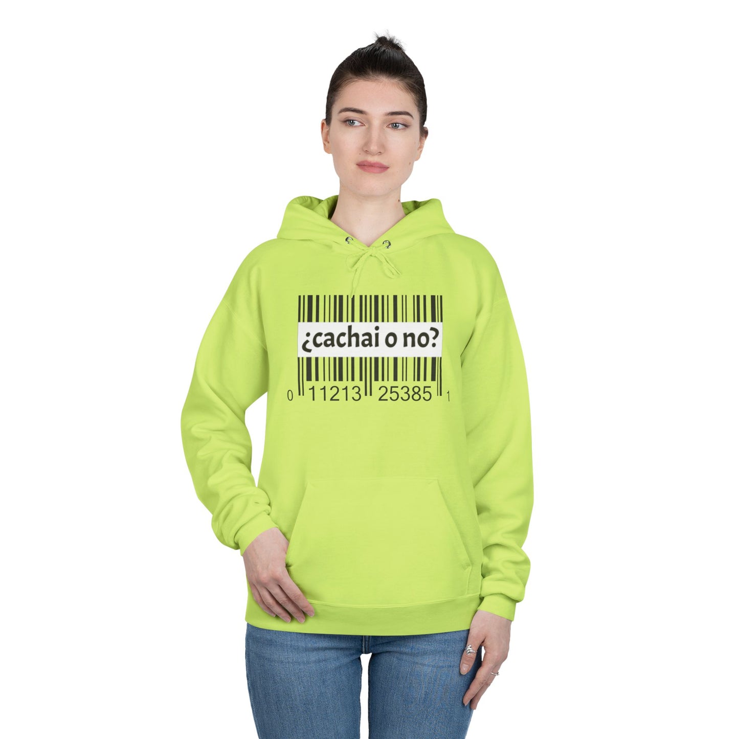 Unisex Hoodie with Barcode Design - Eco-Friendly