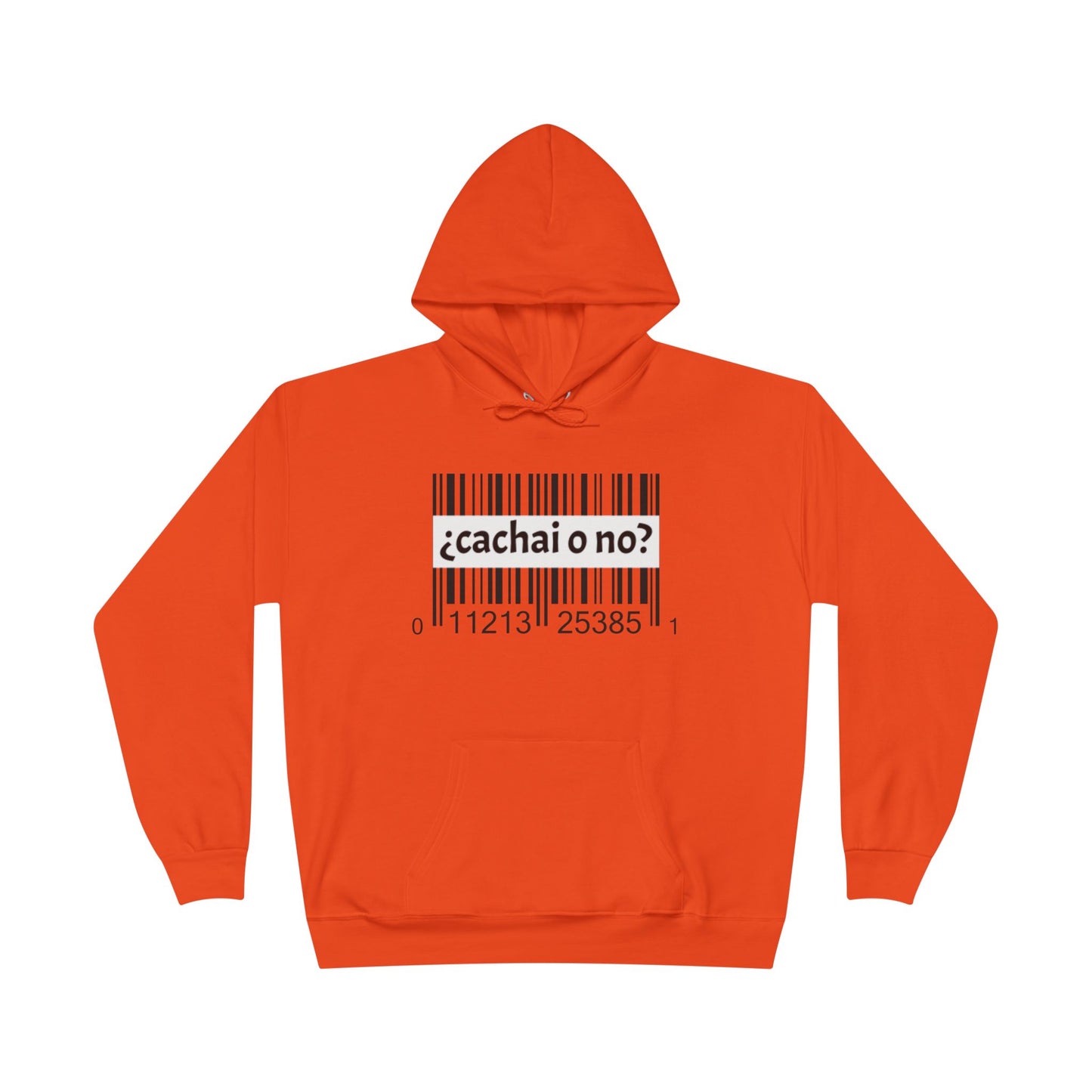 Unisex Hoodie with Barcode Design - Eco-Friendly