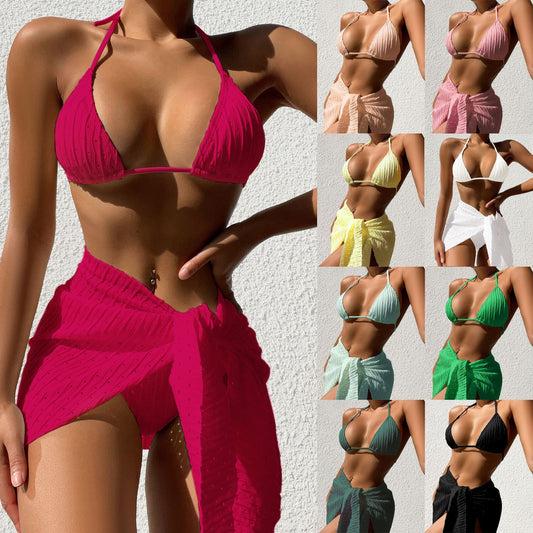 3pcs Sexy Swimsuit, Backless Bikini