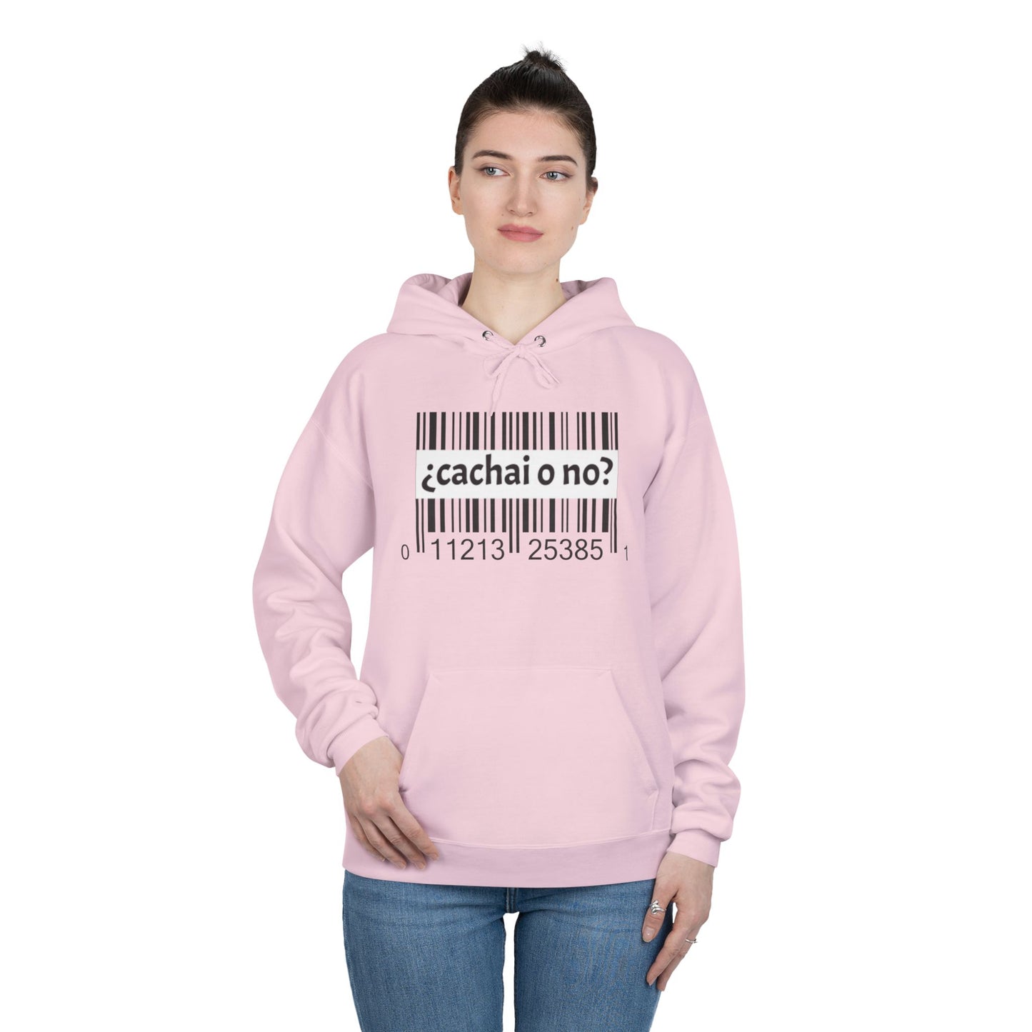 Unisex Hoodie with Barcode Design - Eco-Friendly