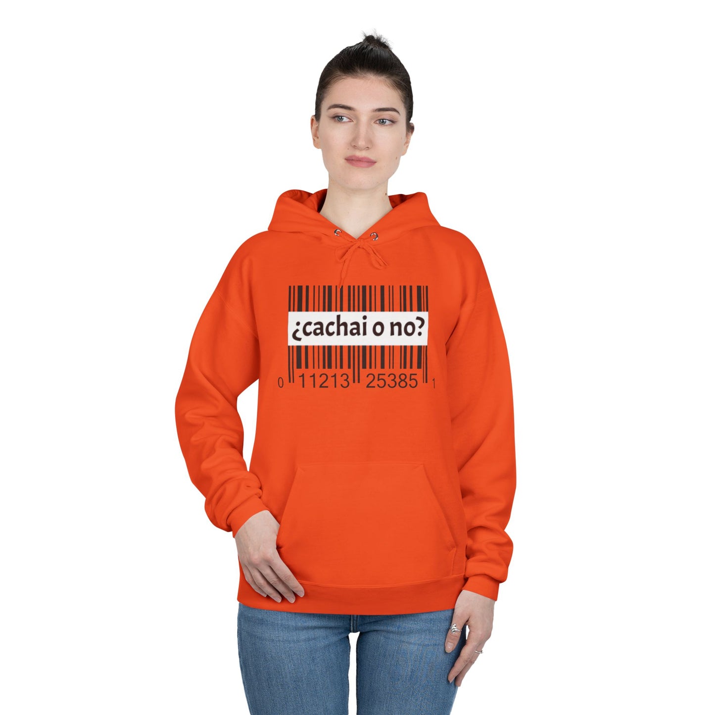 Unisex Hoodie with Barcode Design - Eco-Friendly