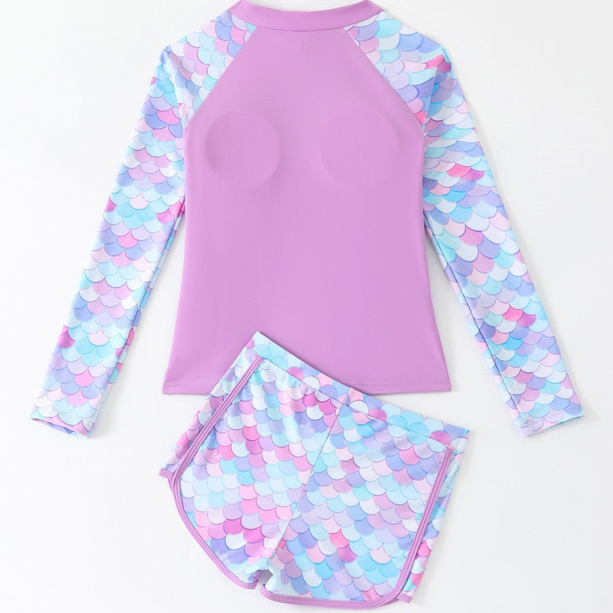 Boxer & Zipper Swimsuit With Chest Pad