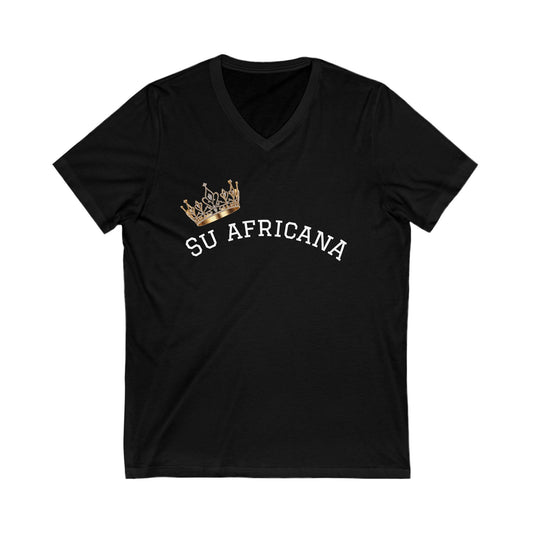 Crowned Unisex V-Neck Tee: Su Africana