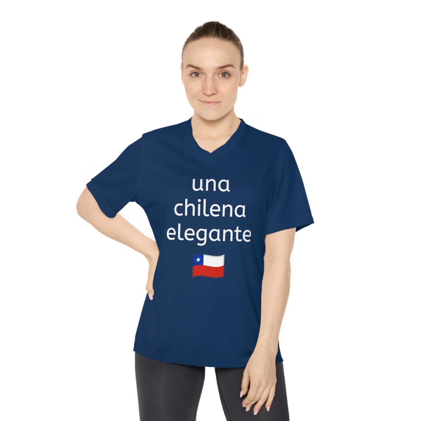 Camiseta de cuello en V para mujer - Inspirada en Chile