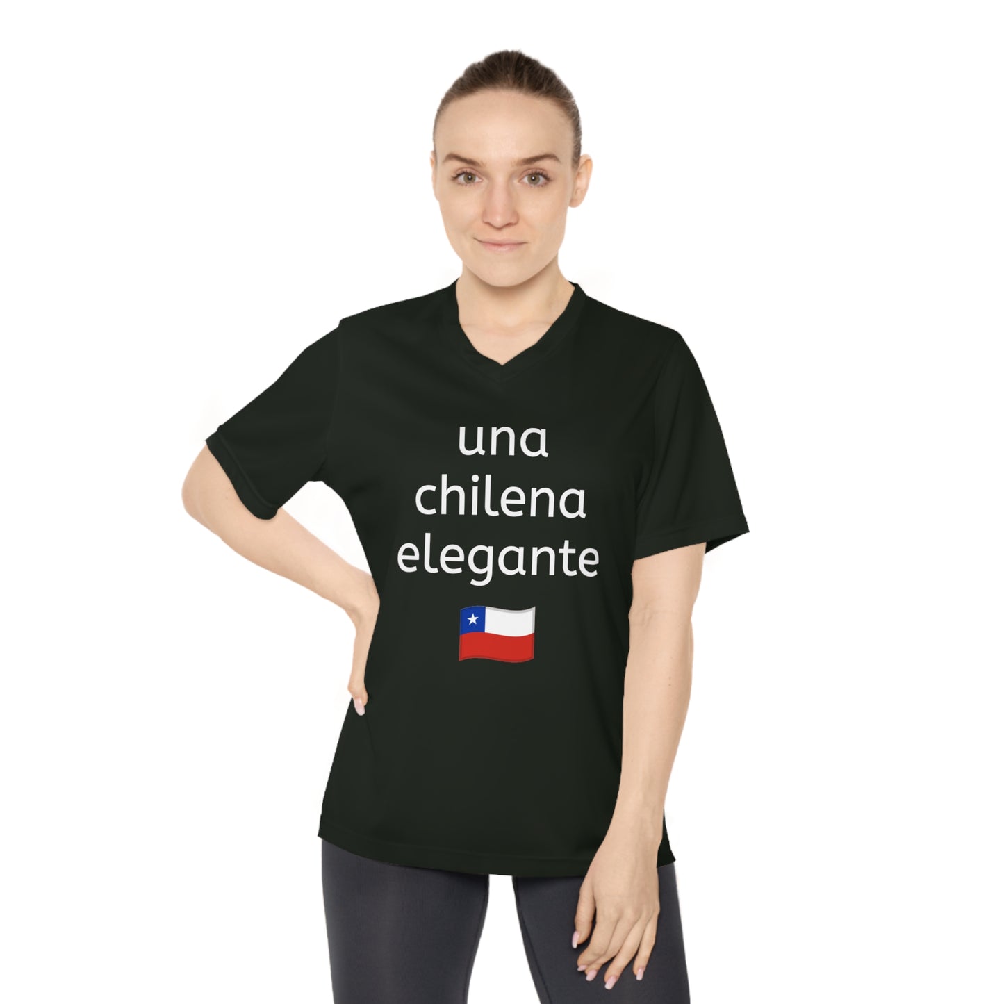 Camiseta de cuello en V para mujer - Inspirada en Chile