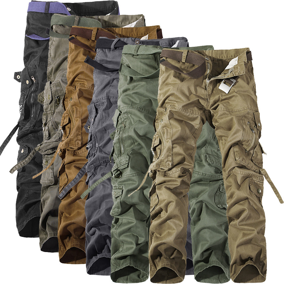 Pantalones cargo multibolsillos para hombre, lavados, oferta especial.