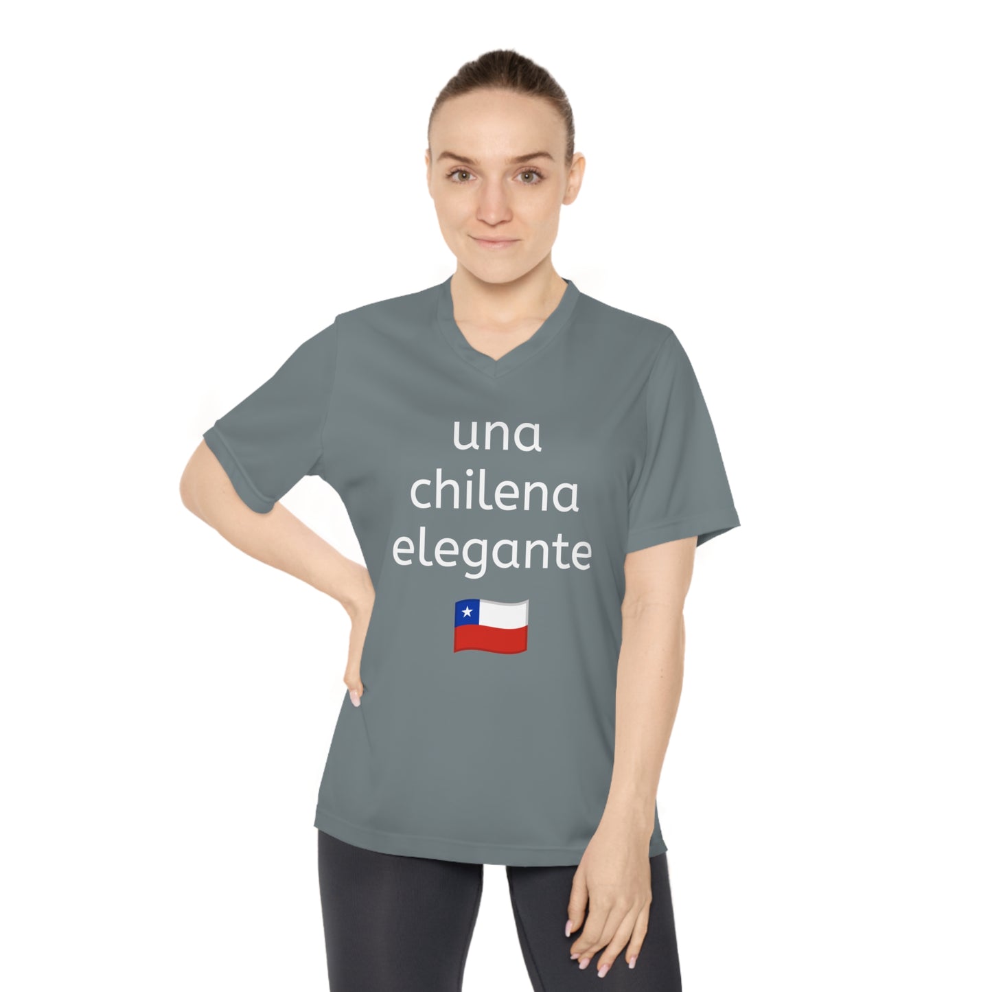Camiseta de cuello en V para mujer - Inspirada en Chile