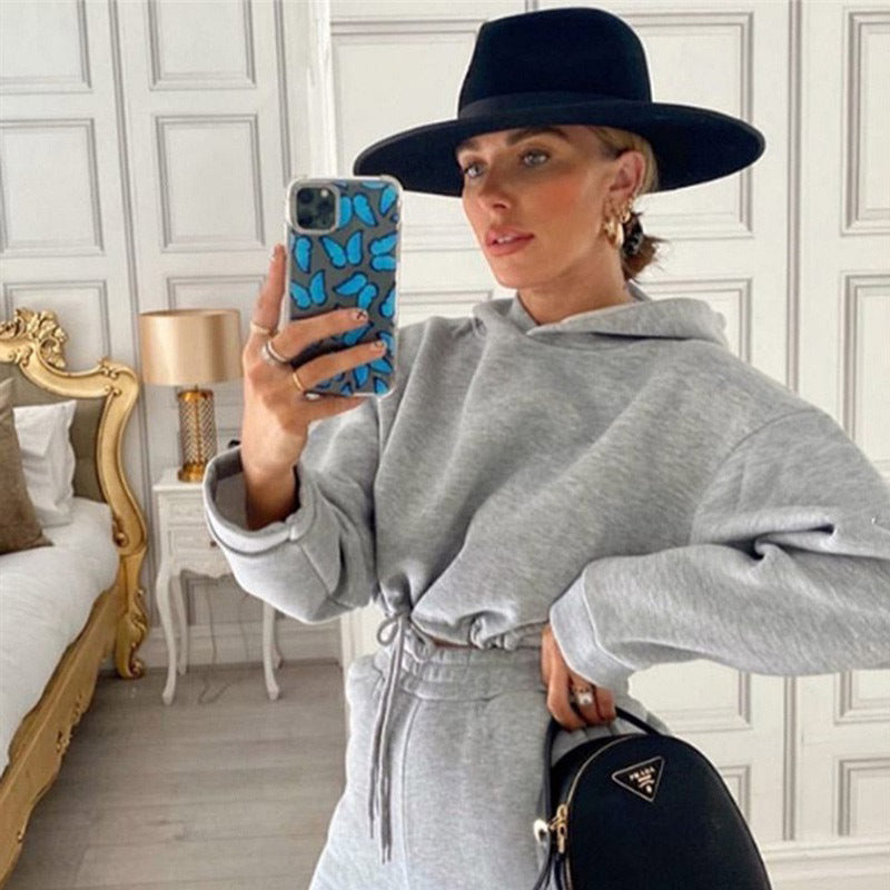 Women 2 Piece Suits - Sexy, Hoodie Casual