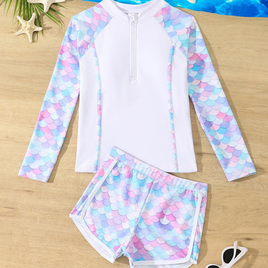 Boxer & Zipper Swimsuit With Chest Pad